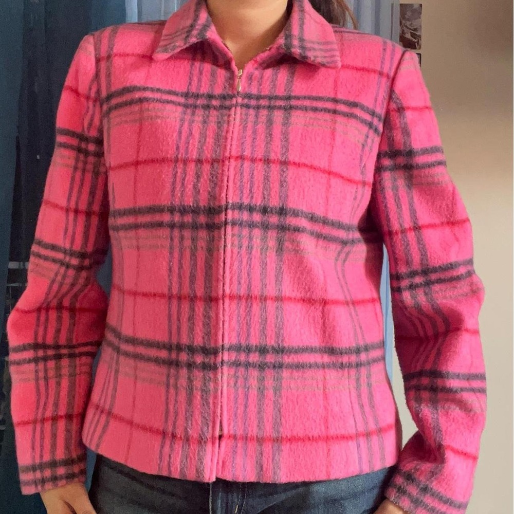 LEGALLY BLONDE Pink Plaid Wool-Blend Jacket - Picture 7 of 7